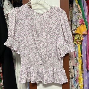 COPY - Sienna Sky short sleeve, floral pattern, smocked waist, size large